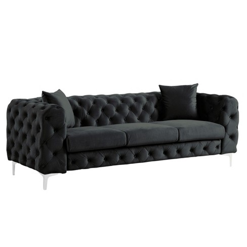 85 in. Contemporary Couch Square Arm 3-Seater Removable Cushions Sofa -Morden Fort - image 1 of 4