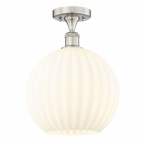 White Venetian - 1 Light Semi-Flush Mount In Modern Style-13.63 Inches Tall and 12 Inches Wide - 1 of 1