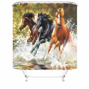 Running Horse Shower Curtains for Bathroom Waterproof Fabric Bath Curtain Durable Soft Stylish Bathroom Decor 72x72 Inch - 1 of 1