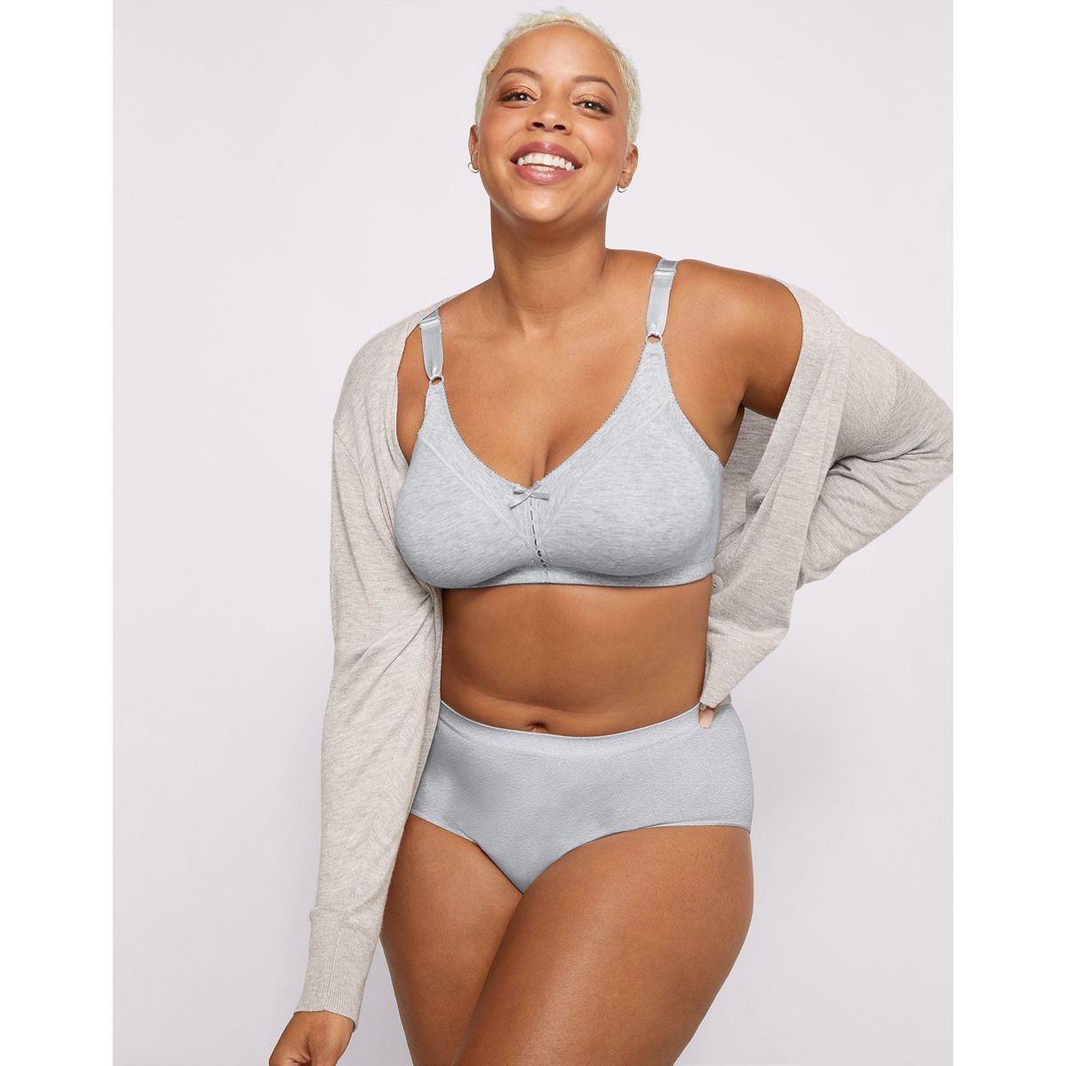 Double Support Cotton Blend Wireless Bra