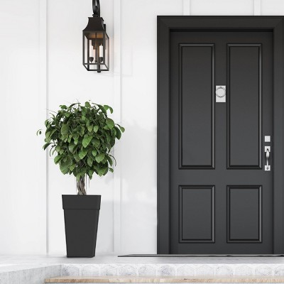 Tall Black Recycled Plastic Indoor/Outdoor Planter, 25"