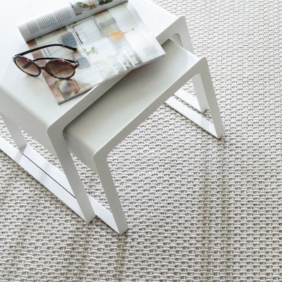 Platinum & Ivory Geometric Braided Indoor/Outdoor Rug 2.5' x 8'