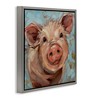 Stupell Industries Modern Pig Portrait Farm Animal Floating Frame Canvas Art, Gray, 25" x 25" - 2 of 4