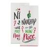 Design Imports  Christmas Printed Dishtowel Set 2 Piece, 18X28", Naughty/Nice - 2 of 4