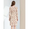 Allegra K Women's Floral Print V-Neck Smocked Waist Midi Dress - 4 of 4