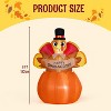 Joyfy 6ft Inflatable Turkey Pumpkin Outdoor Decorations, Thanksgiving  LED Light-Up Inflatable Decoration for Garden Lawn Yard Party Decor - 4 of 4