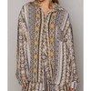 Women's Floral Stripe Shirt - POL - 3 of 4