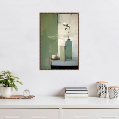 Amanti Art Green Still Life by Treechild Canvas Wall Art Print Framed 16 x 23-in.