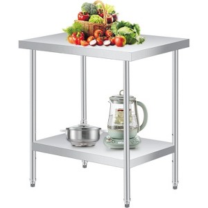 Nasitip Stainless Steel Work Table with Adjustable Undershelf, Heavy-Duty Prep Table for Kitchen, Restaurant, Garage – Silver - 1 of 4