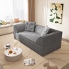 79.5" Sparkling Chenille 3-in-1 Convertible Sofa Bed with Deep Seat, 2 Pillows, and Chaise Lounge - 2 of 4