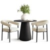 35" Modern Dining Set for 2,Wooden Round Dining Table with Upholstered Boucle Dining Chair Arm  for Small Space Dining Room - 2 of 4