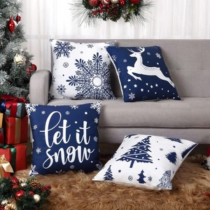 GustoWave 18x18 inch Velvet Xmas Winter Holiday Decorations Pillow Covers, Pillow Case - 1 of 4