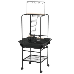 Bird Stand with Wheels, Perches, Stainless Steel Feed Bowls, Pull-Out Tray for Indoor Outdoor Small Parrot - 1 of 4