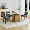NicBex Modern Solid Wood Double-Layer Cushioned Dining Chairs Set of 2,Leisure Kitchen Chairs with Curved Legs,Living Room Accent Chairs - 3 of 4