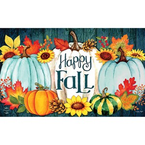 Briarwood Lane Happy Fall Pumpkins Primitive Doormat Autumn Leave - 1 of 4