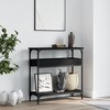 vidaXL Console Table with Shelf Black 29.5 in.x11.4 in.x29.5 in. Engineered Wood - 3 of 4