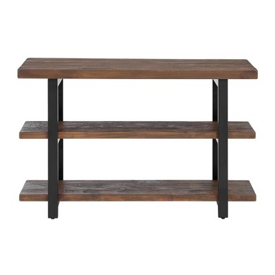 Rustic Natural 52" Wood and Metal Media Console with Storage