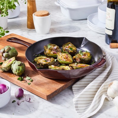 Grenadine Enameled Cast Iron 10-inch Fry Pan with Helper Handle