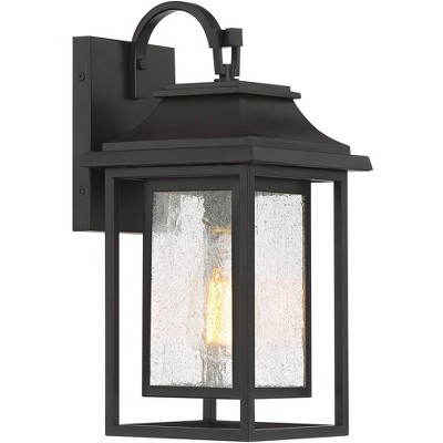 Bronze 15" Outdoor Lantern with Seeded Glass