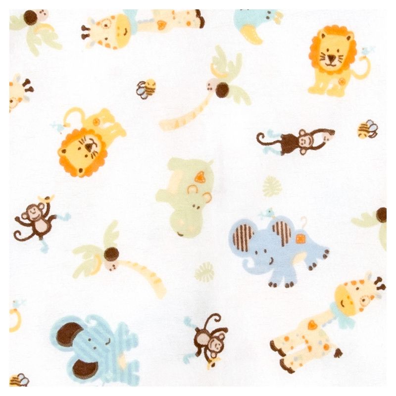 Trend Lab Deluxe Flannel Fitted Crib Sheet - Jungle Friends, 3 of 5