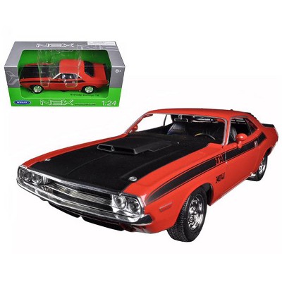 1970 Dodge Challenger T/A Orange with Black Hood and Black Stripes "NEX Models" 1/24 Diecast Model Car by Welly