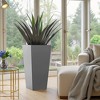 NAYSAYE Tapered Planter 25 Inch Tall Metal Plant Pot with Drainage Hole for Indoor and Outdoor Gardening, Gray, 25.5"*14"*14" - 4 of 4