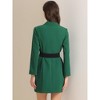 INSPIRE CHIC Women's Elegant Slit Sleeve Belted Double Breasted Work Office Blazer Dresses - 4 of 4