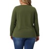 Agnes Orinda Women's Plus Size Long Sleeve Cross V Neck Fashion Casual T-Shirts - 4 of 4