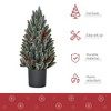 TopComfy Christmas Tree Stand 18 Inch Miniature Snow Flocked Tabletop Tree for Holiday Decor, Green, 10.8"*10.8"*18.5" - 4 of 4