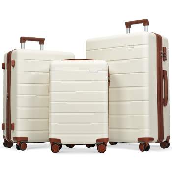 3 PCS Expanable Luggage Set,ABS Hardshell Spinner Wheel Suitcase with TSA Lock (20+24/20+28)-ModernLuxe