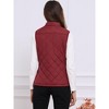 Allegra K Women's Stand Collar Lightweight Gilet Quilted Zip Vest - 4 of 4
