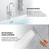 Floor Mount Bathtub Faucet Freestanding Tub Filler Standing High Flow Shower Faucets with Handheld Shower Mixer Taps Swivel Spout - 3 of 4