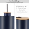 Evideco French Home Goods Bathroom Set with Bamboo Lid - Matte Metal Trash Can and Toilet Brush - 4 of 4