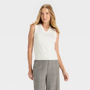 Women's V-Neck Sweater Vest - A New Day™ - 1 of 3