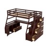 TiramisuBest Twin Loft Bed with 7 Drawers, 2 Shelves & Desk,Gray, Space-Saving Kids Bedroom Furniture - 4 of 4