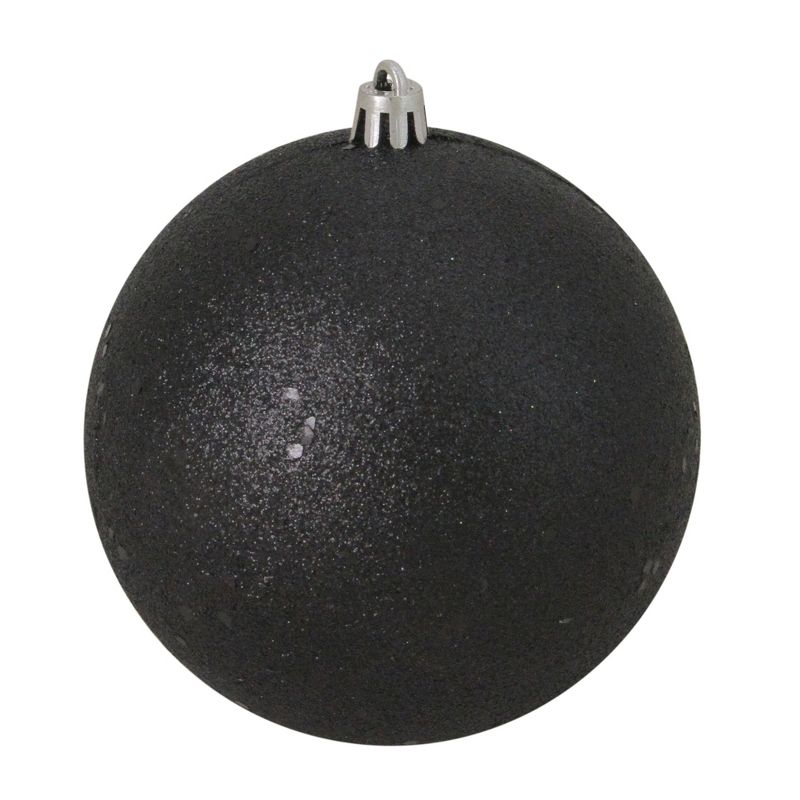 Northlight 4" Shatterproof Holographic Glitter Christmas Ball Ornament - Black, 1 of 3