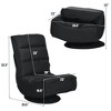 Costway Gaming Chair Fabric 6-Position Folding Lazy Sofa 360 Degree Swivel Black - 2 of 4