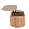 Gulches Wood Grain Oval MDF Indoor Coffee Table Lift-Top with Hidden Compartment 47x23x16 Inch Modern Hydraulic - 4 of 4