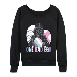 Women's - Star Wars - One Bad Egg Vader Lightweight French Terry Wide Neck Long Sleeve Graphic Shirt - 1 of 4