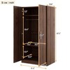 TIRAMISUBEST 2-Door Mobile Wardrobe with Mirror, Locking Wheels & 3 Adjustable Shelves? - 2 of 4