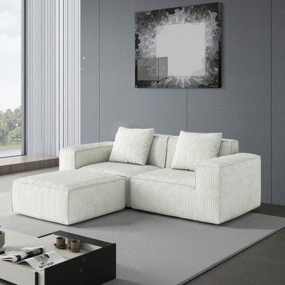 Dolonm 86.6"Modular Combination Sofa,Convertible Boneless Compression Sofa Bed,2 seats,for Living Room Bedroom, No Assembly Required