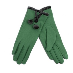 Women's Stylish Touch Screen Gloves with Fur Trim & Fleece Lining - 1 of 3