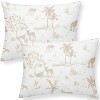 Makemake Organics GOTS Certified Organic Cotton Pillowcase - Ultra Soft Breathable Fits (14"x19", Safari) Set of 2 - 3 of 4