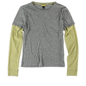 Aeropostale Womens Layered LS Graphic T-Shirt, Grey, Small - 1 of 1