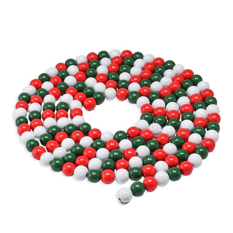 Ornativity Red and Green Wooden Bead Garland - 10', 1 of 6