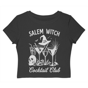 Rerun Island Women Salem Witch Cocktail Club Booze Short Sleeve Graphic Cotton Baby Tee - 1 of 4