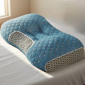 DSVIMOY Support Pillow 3D Knitted Cotton Massage Pillow with Neck and Head Support for Better Sleep, Blue, 17.72"*5.91"*5.91" - 1 of 4