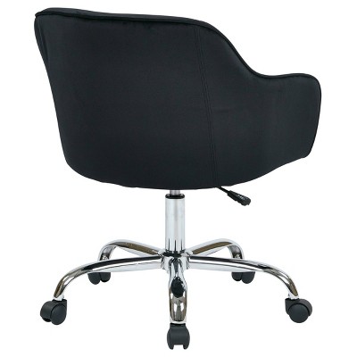 Black Velvet Swivel Task Chair with Chrome Base
