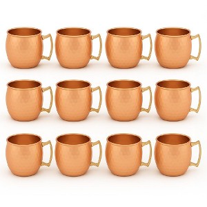 Set of 12 Modern Home Authentic 100% Solid Copper Hammered Moscow Mule Mug - Handmade in India - 1 of 4