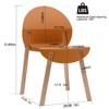 4-PackTropical Orange Chairs – Red Oak Wood Legs & PP Seat, Indoor Dining & Living Room Furniture Set - 3 of 4